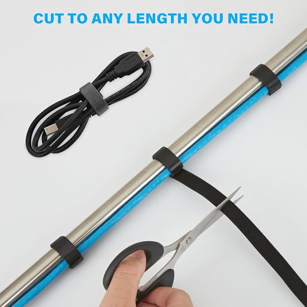 Hook and Loop Roll, Reusable Fastening Cable Ties - 1 Roll - Image 3