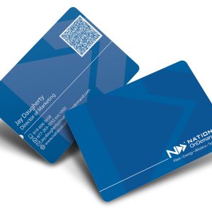 National OnDemand Business Cards - Blue Design with QR