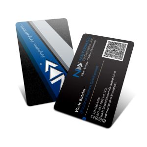 National OnDemand Business Cards - Black Pattern Design with QR