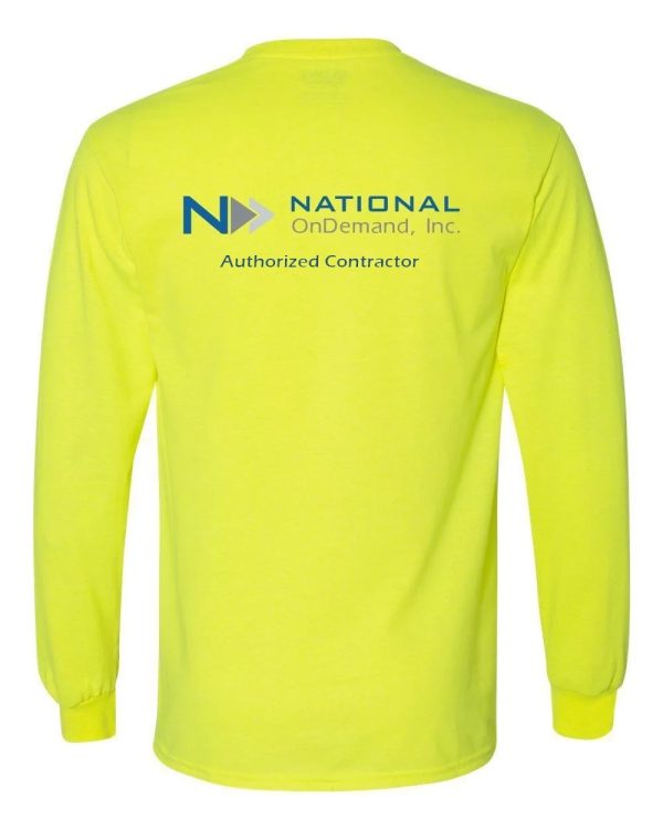 Subcontractor Hi-Vis Long Sleeved T-Shirt - "Authorized Contractor" - Image 2