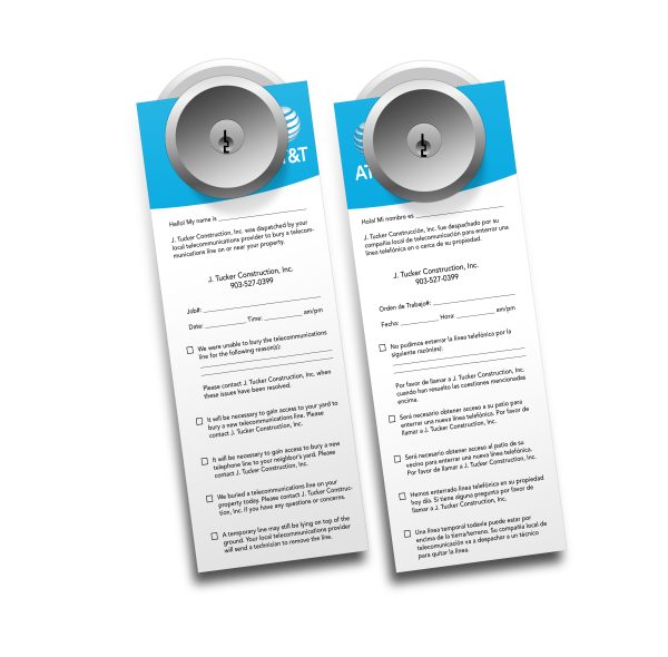 AT&T / J. Tucker Construction Door Hangers (English/Spanish) - Image 3