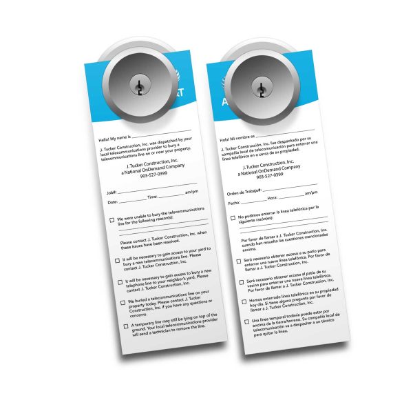 AT&T / J. Tucker Construction Door Hangers (English/Spanish) - Image 2